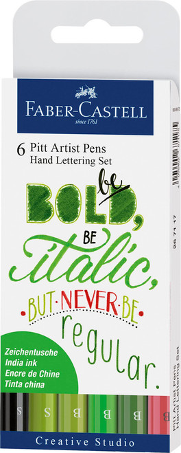 Pitt Pen Handlettering Set - Wallet 6 - Greens
