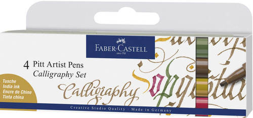 Pitt Artist Pen Calligraphy Wallet of 4 - Colours