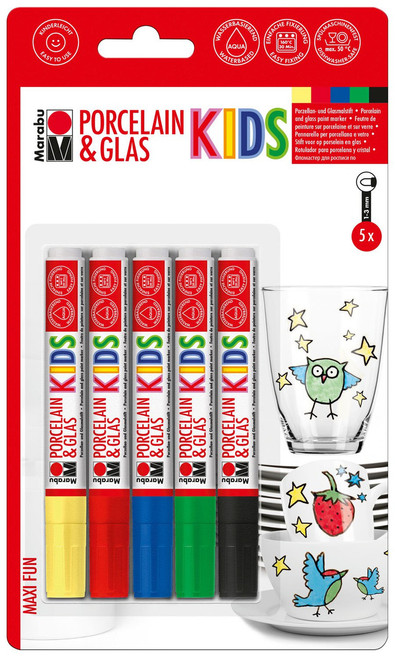 Porcelain & Glass Painter Kids 5 Pen Set