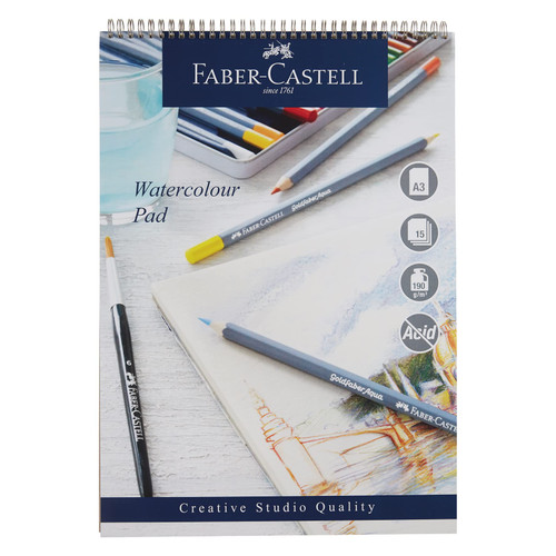 A3 Creative Studio Watercolour Pad Spiral 190gsm 15 Sheets
