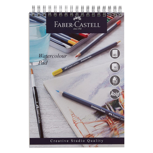 A5 Creative Studio Watercolour Pad Spiral 190gsm 15 Sheets