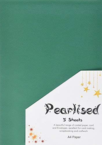 A4 Pearlised Paper 100gsm - Pack of 5 Xmas Green