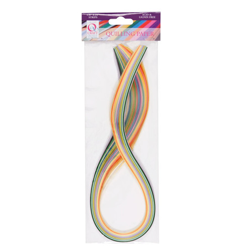 3mm Paper Strips (108pcs) 1/8 x 21 - Mixed Pastel (18 Colours)