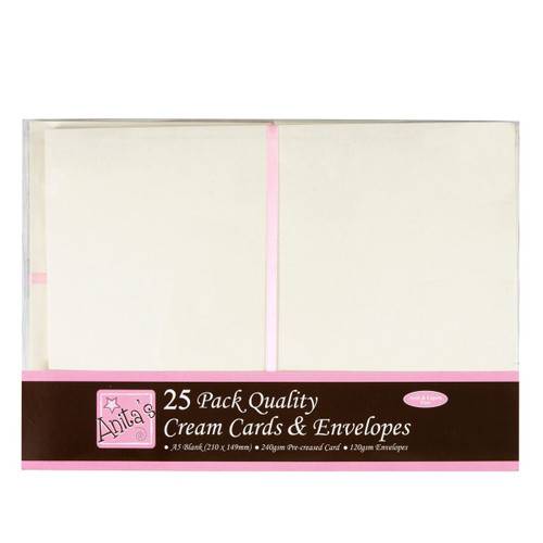 A5 Cards/Envelopes (25pk) - Cream