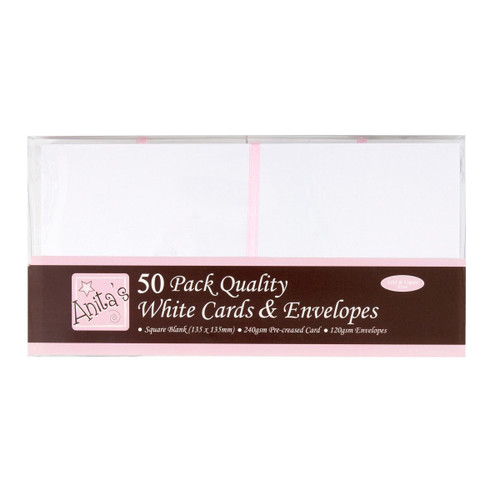 Square Cards/Envelopes (50pk) - White