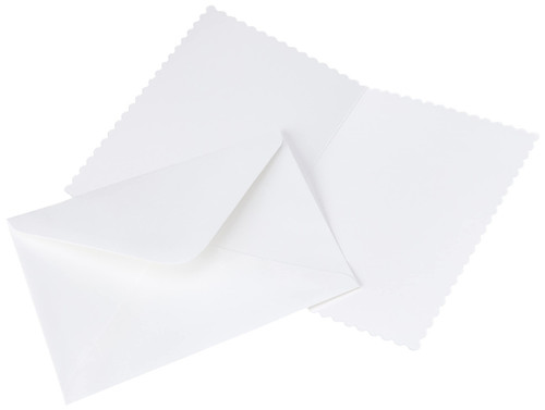 5 x 7 Cards/Envelopes Scalloped (12pk 300gsm) - White