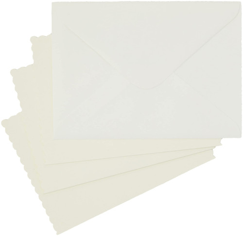 5 x 7 Cards/Envelopes Scalloped (12pk 300gsm) - Cream