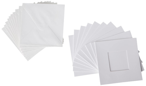 Square Aperture Cards/Envelopes Tri Fold Window (10pk 300gsm) - White