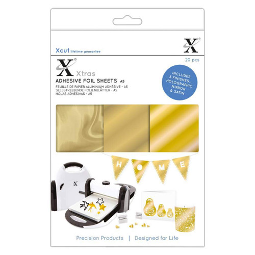 Xcut Xtras' A5 Adhesive Foil Sheets (20pcs) - Gold