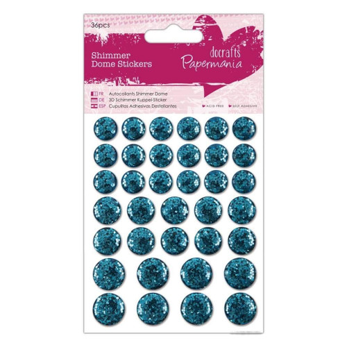 Shimmer Dome Stickers (36pcs) - Teal
