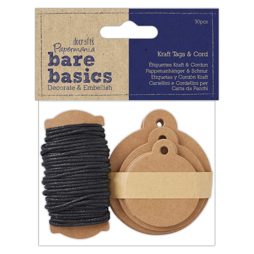 Kraft Tags & Cord (30 pk) - Bare Basics