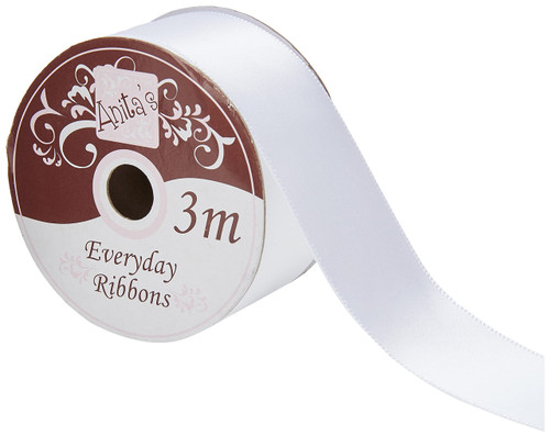 3m Ribbon - Wide Satin - Snow White