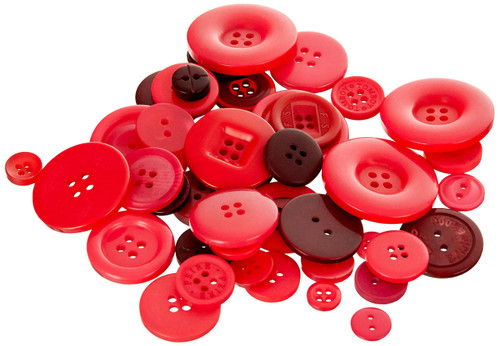 Assorted Buttons (250g) - Red