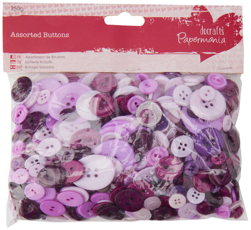 Assorted Buttons (250g) - Purple
