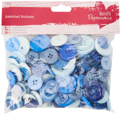 Assorted Buttons (250g) - Blue