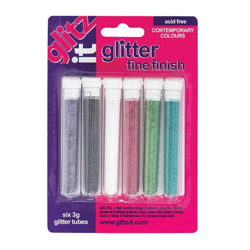 Glitter Tube Fine (6pk 3g) - Contemporary