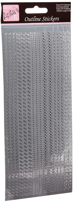 Outline Stickers - Assorted Borders - Silver