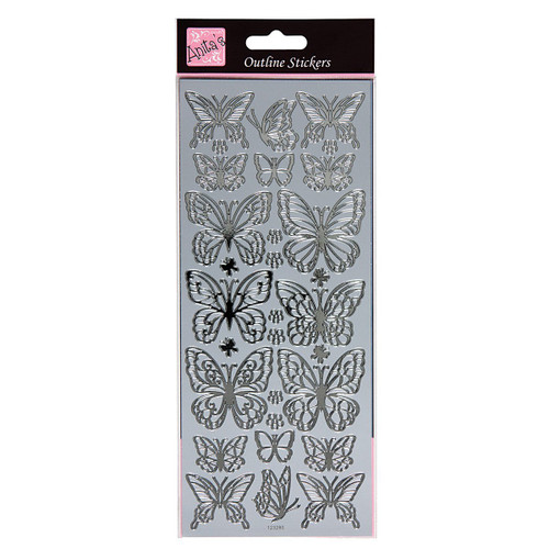 Outline Stickers - Wistful Wings - Silver