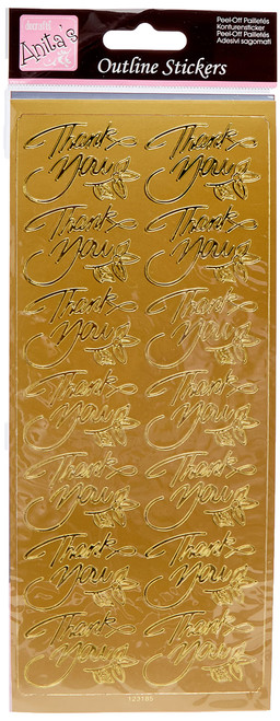 Outline Stickers - Elegant Thank You - Gold