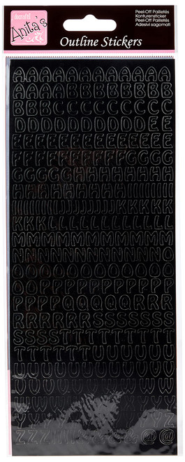 Outline Stickers - Alphabet - Black