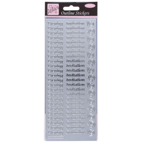 Outline Stickers - Evening Invitation - Silver