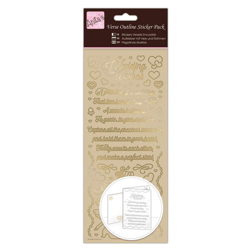 Outline Stickers - Verses - Wedding Wishes - Gold