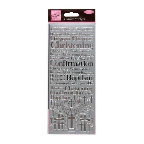 Outline Stickers - Christening & Baptism - Silver