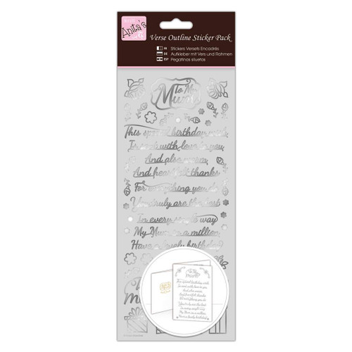 Outline Stickers - Verses - Mum - Silver