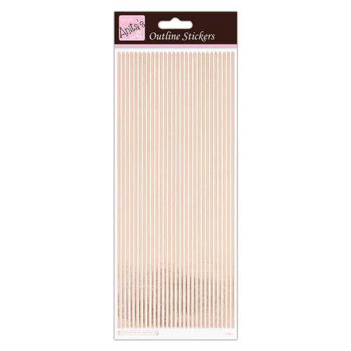 Outline Stickers - Straight Line Borders - Rose Gold On White
