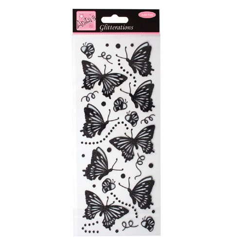 Glitterations - Butterflies - Black