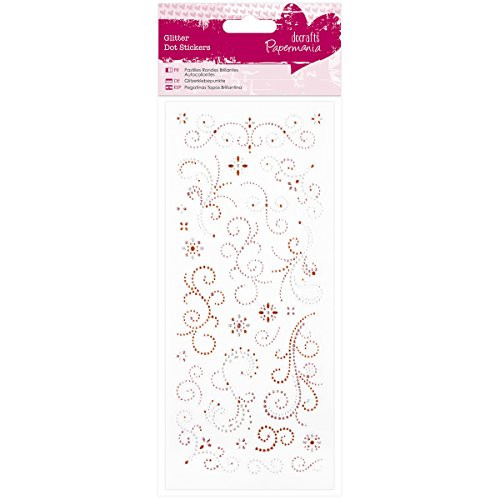 Glitter Dot Stickers - Flourishes - Orange & Pink