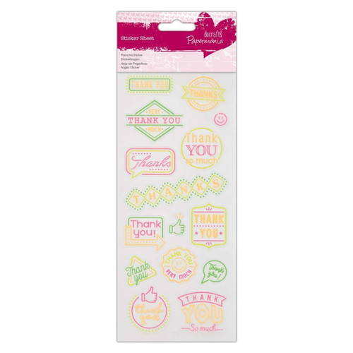 Neon Glitter Stickers - Thanks
