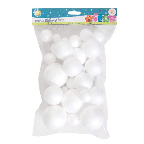 Polystyrene Balls (40pcs) - Assorted Sizes