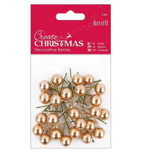 Decorative Berries (24pk) - Gold