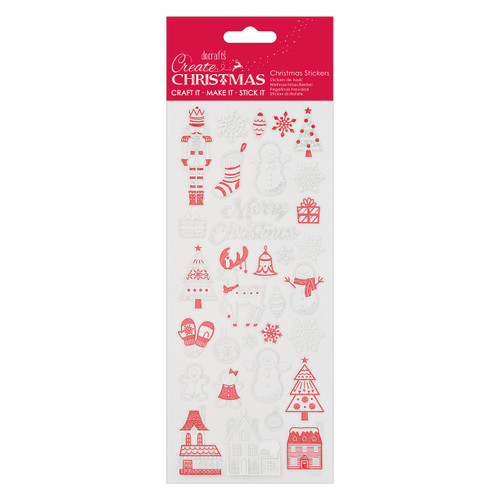 Shiny Outline Stickers - Festive Houses