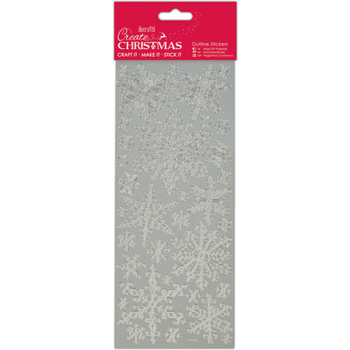 Outline Stickers - Snowflakes - Silver