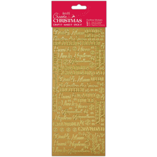 Outline Stickers - Traditional Xmas Relations - Gold