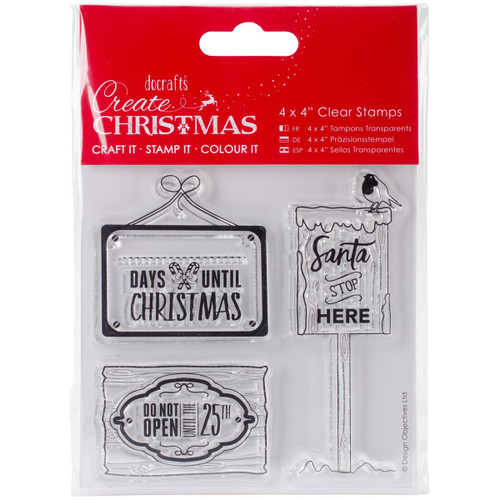 4 x 4 Clear Stamps - Christmas Signs