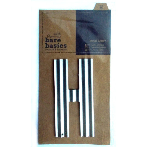 Metal Letters (1pc) - Bare Basics - H - Silver