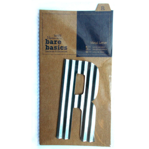 Metal Letters (1pc) - Bare Basics - R - Silver