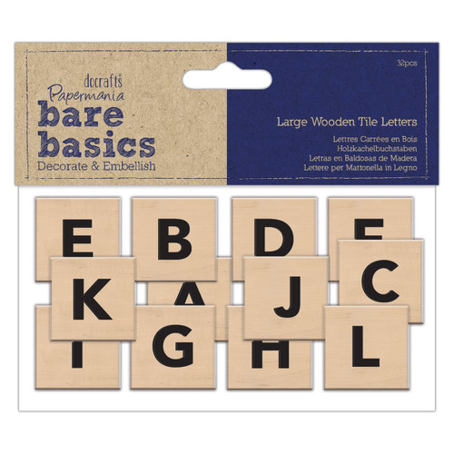 Big Wooden Tile Letters (32pcs) - Bare Basics