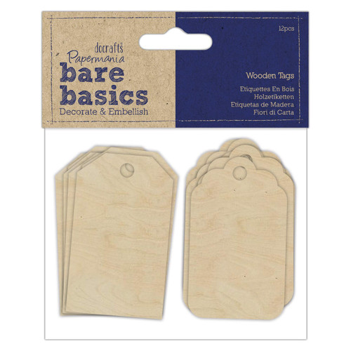 Wooden Tags (12pcs) - Bare Basics