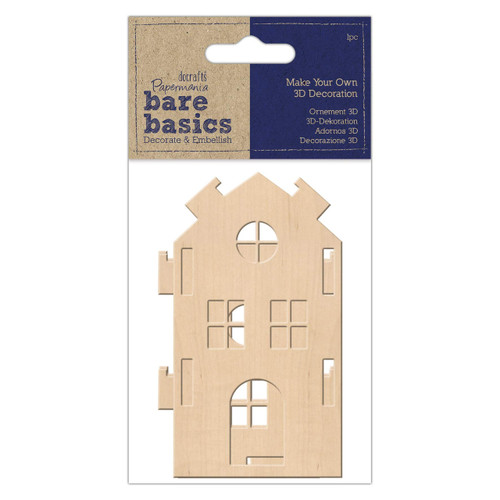 Make Your Own 3D Decoration - Bare Basics - Medium Wooden House