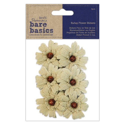 Burlap Flowers (6pcs) - Bare Basics - Bead