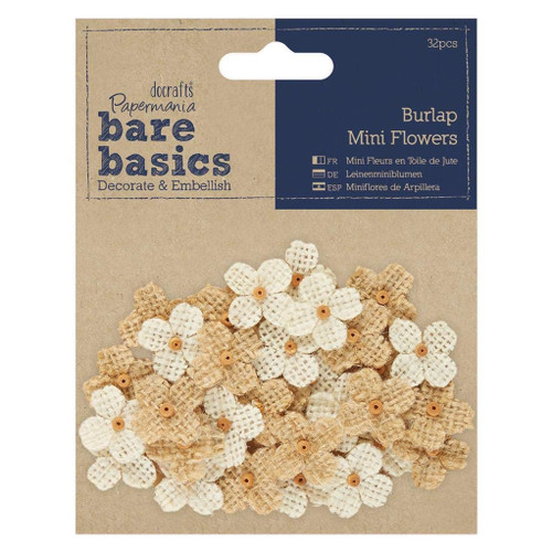 Burlap Mini Flowers (32pcs)