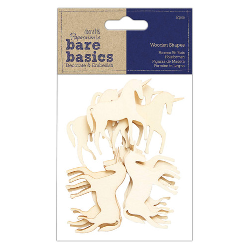 Wooden Shapes (12pcs) - Unicorn - Bare Basics