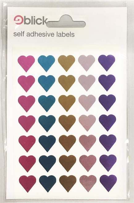 Coloured Hearts Assorted Colours (70 Stickers)