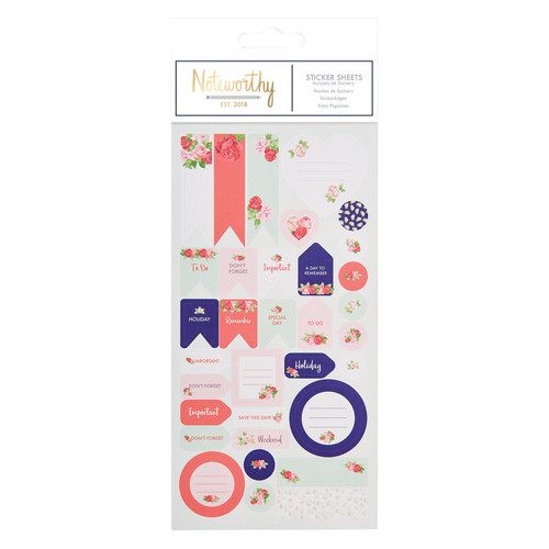 Sticker Sheet (42pcs) - Graphic Florals