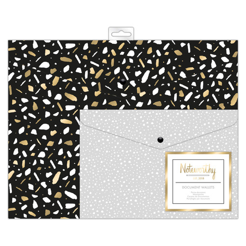 Document Wallets (2pcs) - Metallic Mono