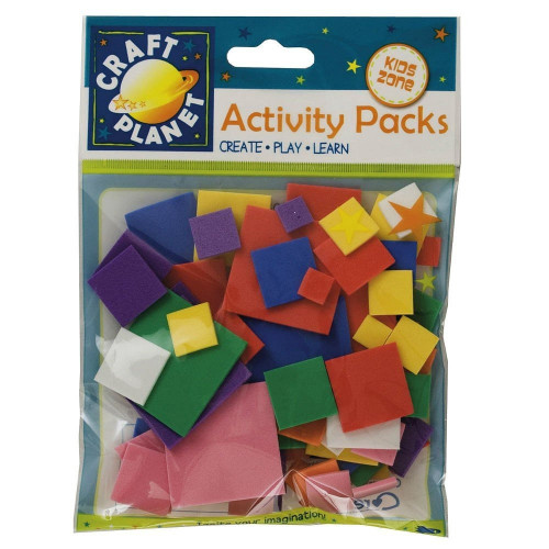 Crafty Foam (75pcs) - Squares - Assorted Colours